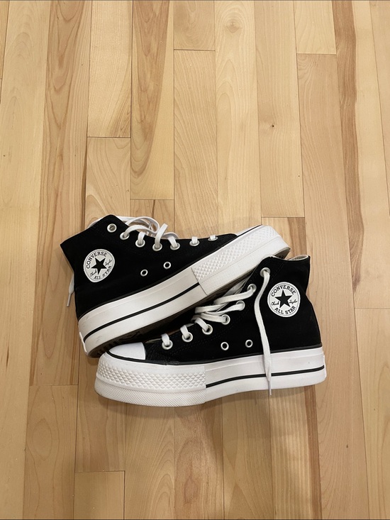 Converse Shoes - Converse Black and White Platform High Top Sneakers - Women US 5.5